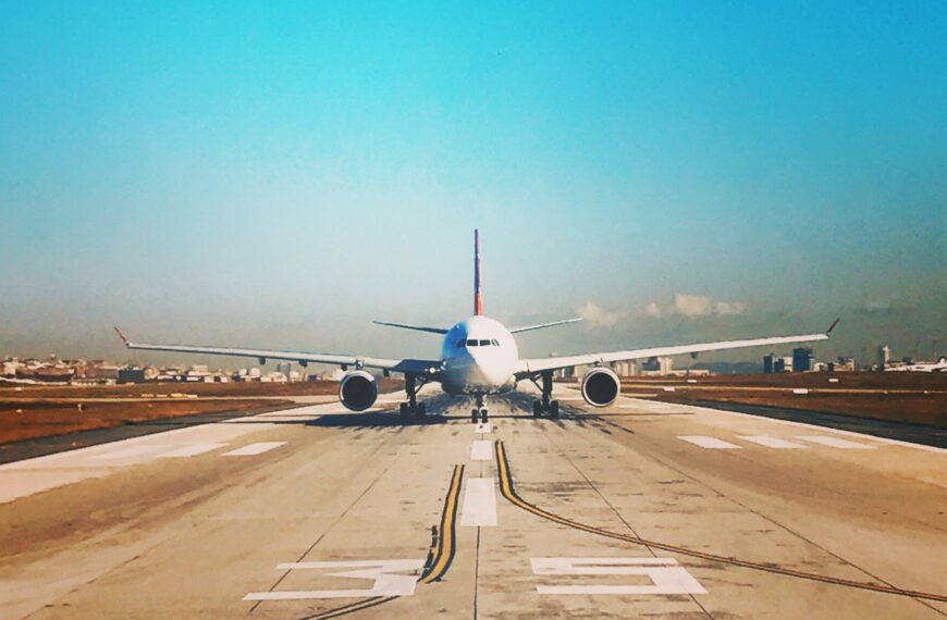 A passenger plane on a landing strip, a good representation of a SaaS landing page.